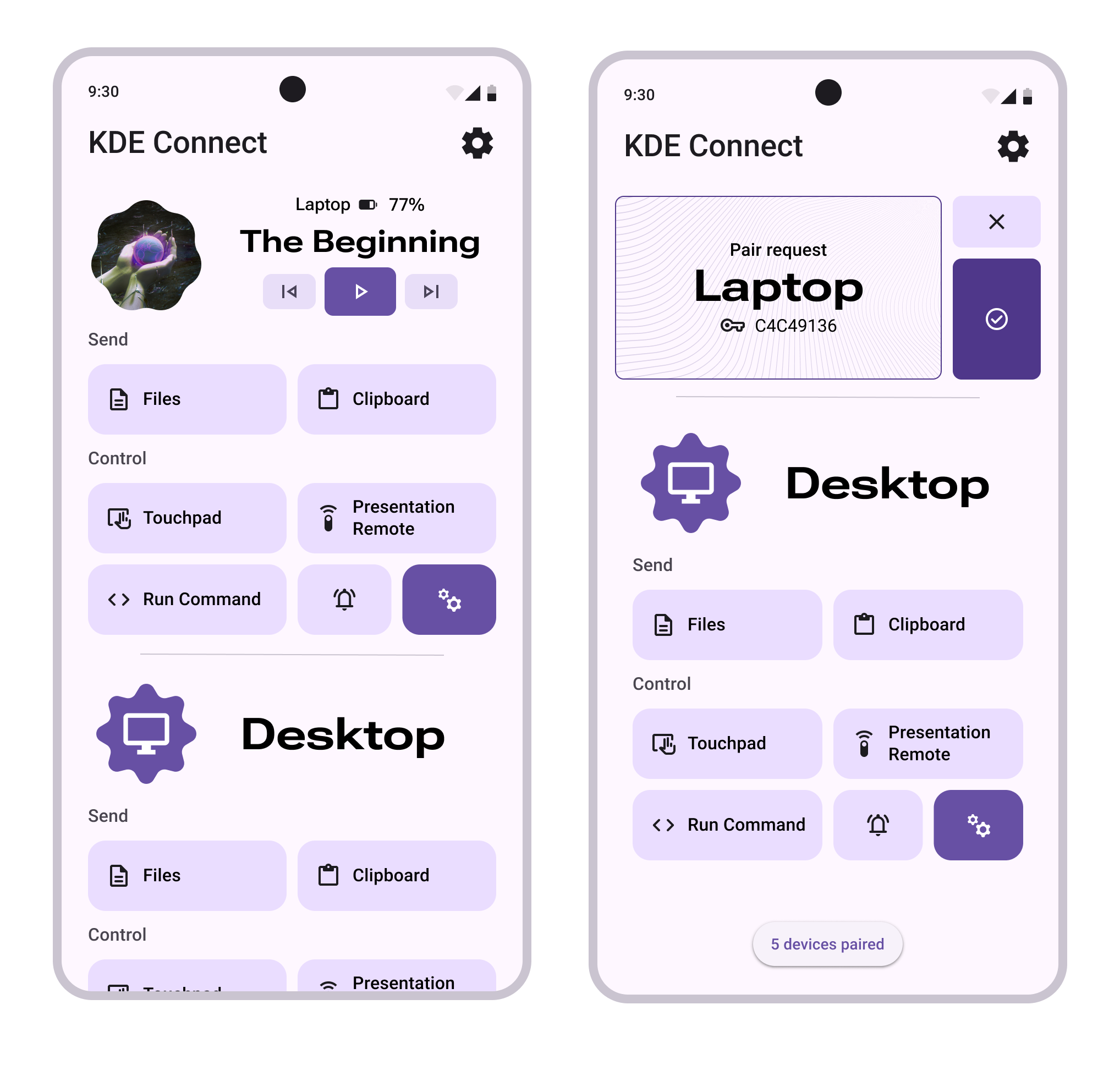 Mockups showing the redesigned Home Screen